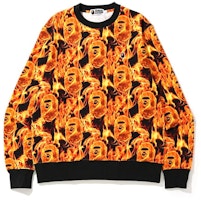 BAPE Flame Wide Crewneck Orange BAPE Flame Wide Crewneck Orange