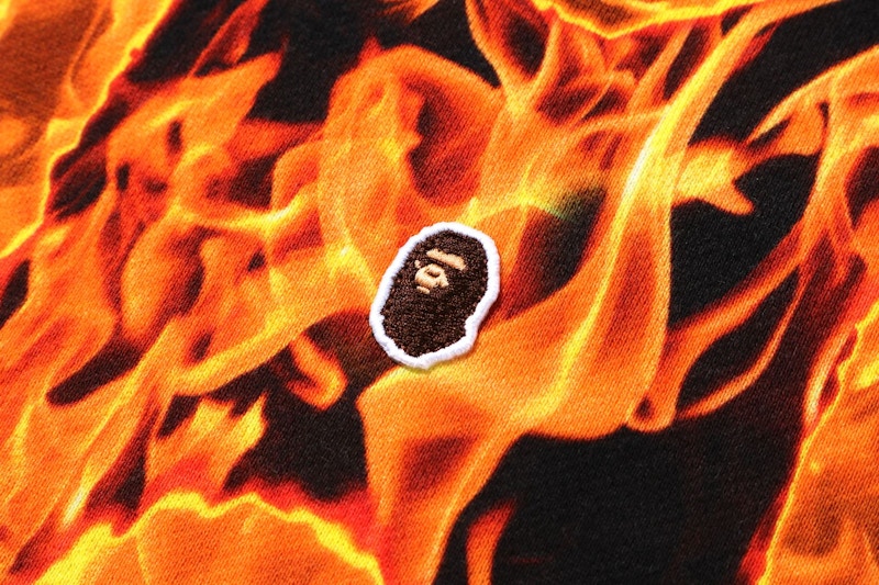 Lookbook BAPE Flame Wide Crewneck Orange