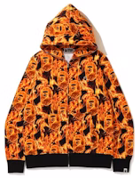 BAPE Flame Wide Full Zip Hoodie Orange BAPE Flame Wide Full Zip Hoodie Orange