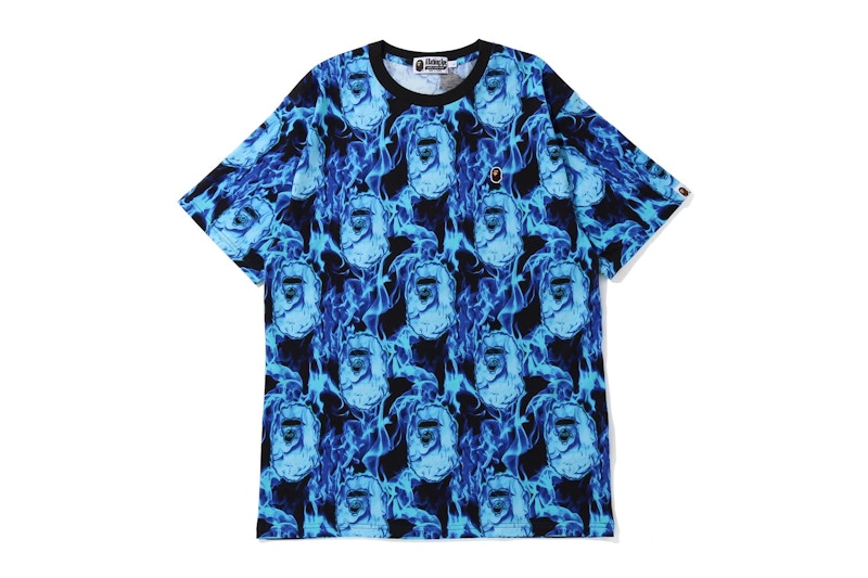 BAPE Flame Wide Tee Blue
