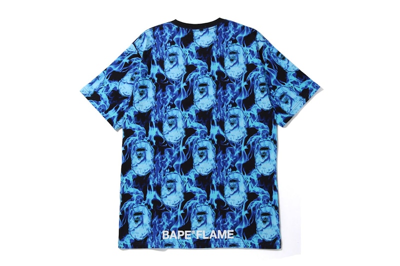 BAPE Flame Wide Tee Blue 圖 2