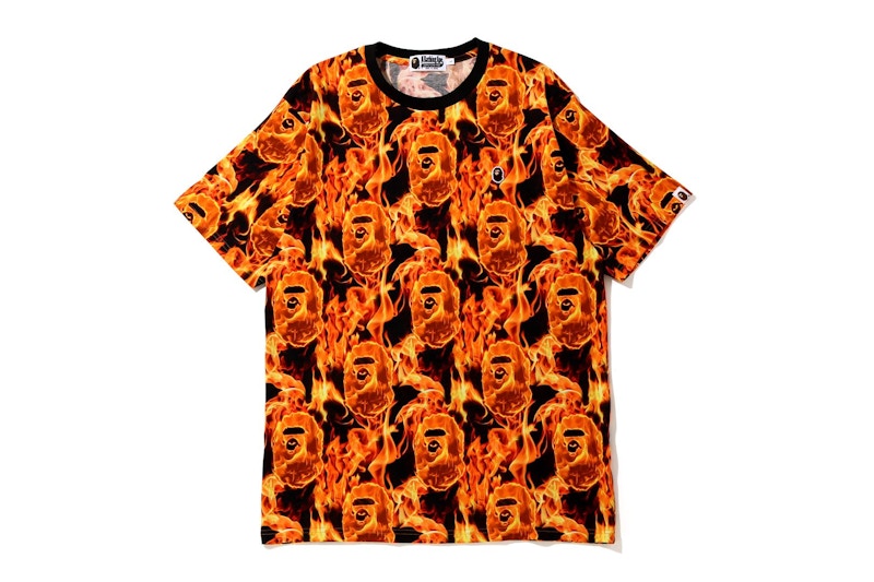 BAPE Flame Wide Tee Orange