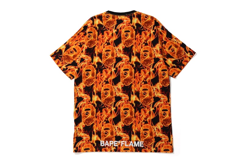 BAPE Flame Wide Tee Orange 圖 2
