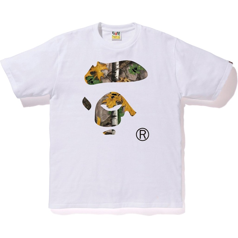 Buy Bape Forest Camo Ape Face Tee White Beige