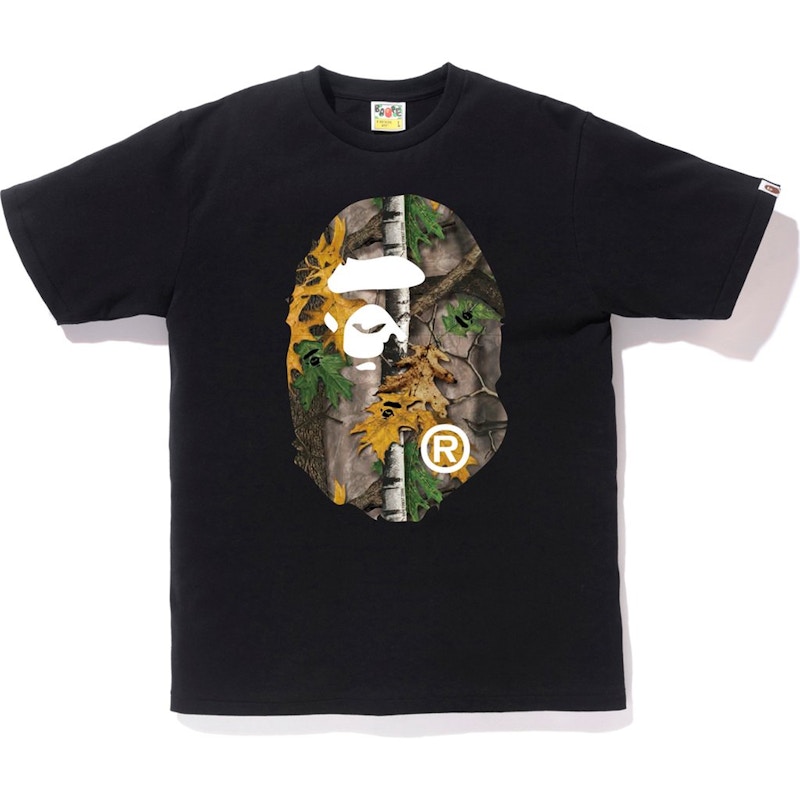 Bape Forest Camo Big Ape Head Tee Black Beige