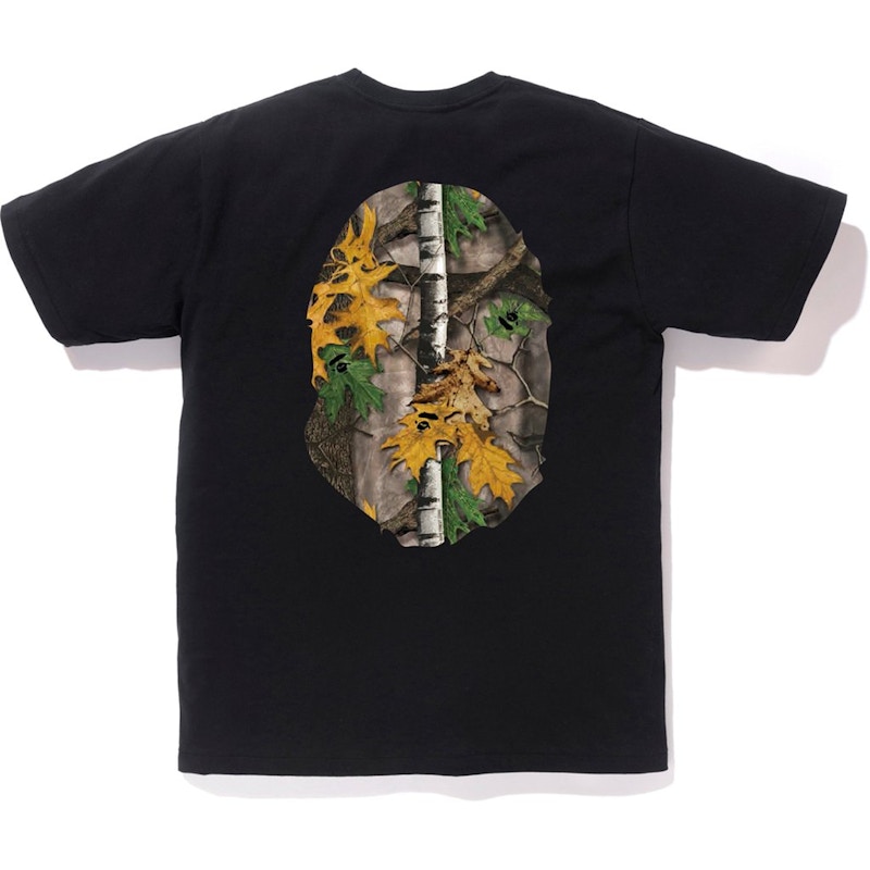 Bape Forest Camo Big Ape Head Tee Black Beige 圖 2