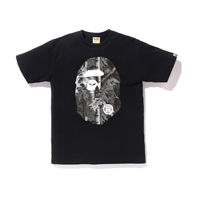 Bape Forest Camo Big Ape Head Tee Black Black