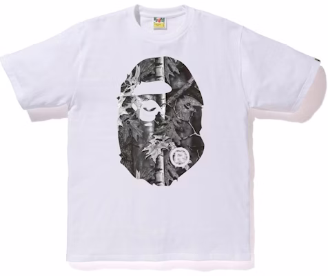 Bape Forest Camo Big Ape Head Tee White Black Buy Bape Forest Camo Big Ape Head Tee White Black