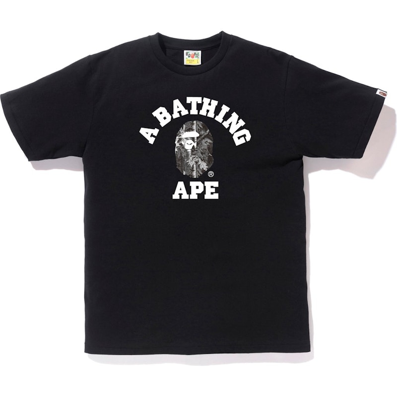 Buy Bape Forest Camo College Tee Black Black