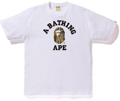 Bape Forest Camo College Tee White Beige