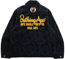 BAPE FW21 Solid Camo Corduroy Champion Jacket Navy Blue 1H80-140-003 BAPE FW21 Solid Camo Corduroy Champion Jacket Navy Blue 1H80-140-003