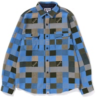 BAPE FW22 Checkered Colorblock Ape Head Long Sleeve Shirt. 0ZXSTM131001J BAPE FW22 Checkered Colorblock Ape Head Long Sleeve Shirt. 0ZXSTM131001J