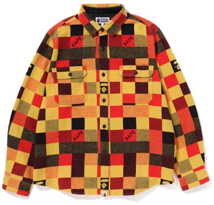 BAPE 2022秋冬格紋拼接猿人頭長袖襯衫 0ZXSTM131001J Lookbook BAPE 2022秋冬格紋拼接猿人頭長袖襯衫 0ZXSTM131001J