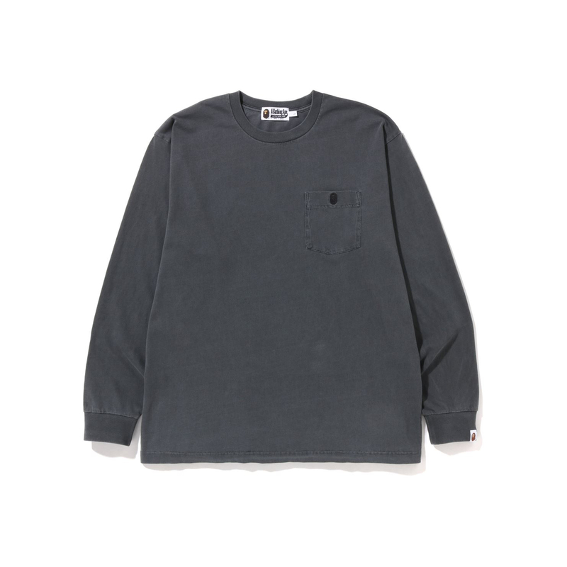 BAPE FW22  Crewneck Pocket Long Sleeve T-Shirt with Ape Embroidery. 0ZXLTMX11001J