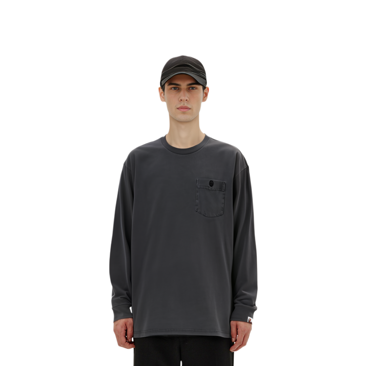 BAPE FW22  Crewneck Pocket Long Sleeve T-Shirt with Ape Embroidery. 0ZXLTMX11001J 圖 5