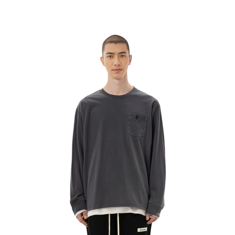 BAPE FW22  Crewneck Pocket Long Sleeve T-Shirt with Ape Embroidery. 0ZXLTMX11001J 圖 7