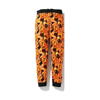 BAPE FW22 Elastic Waist Ape Embroidery Logo Print Casual Sweatpants 0ZXPTM152013E