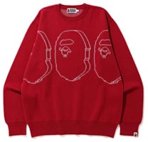 BAPE FW22 Logo Jacquard Pattern Pullover Sweater. 1G80120001 BAPE FW22 Logo Jacquard Pattern Pullover Sweater. 1G80120001