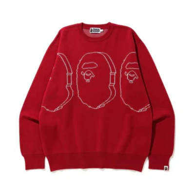 BAPE FW22 Logo Jacquard Pattern Pullover Sweater. 1G80120001