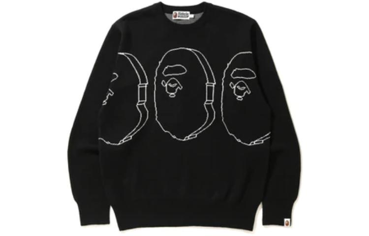 Shop BAPE FW22 經典Logo提花圖案套頭毛衣 1G80120001