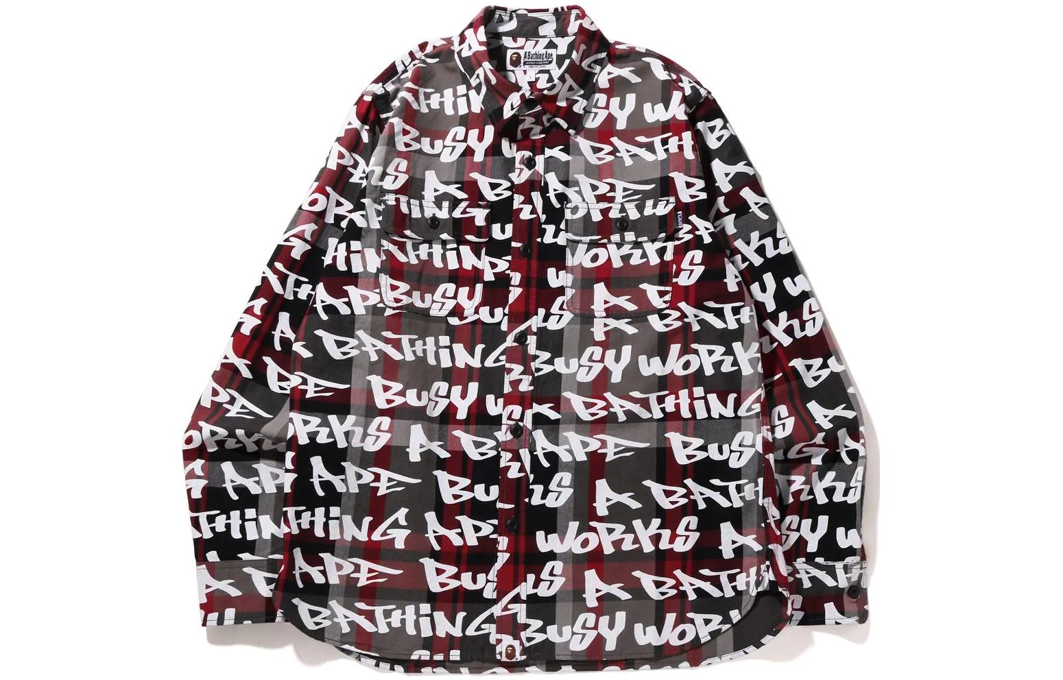 BAPE FW22  Logo Plaid Print Long Sleeve Shirt. 1I80-131-003
