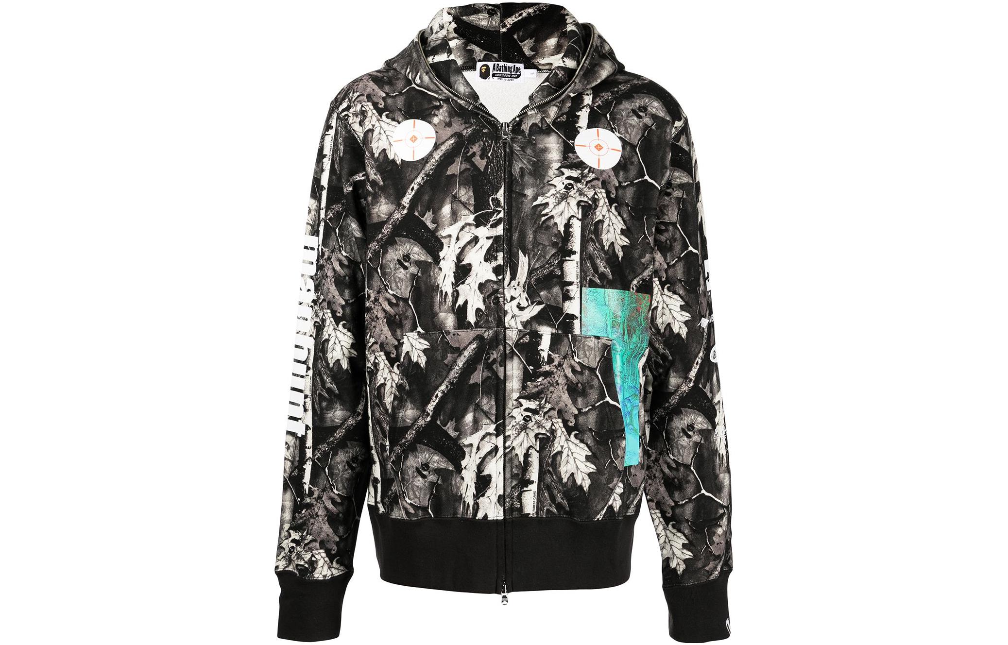 BAPE FW22 Alphabet Logo Hoodie Black 001ZPF301013X