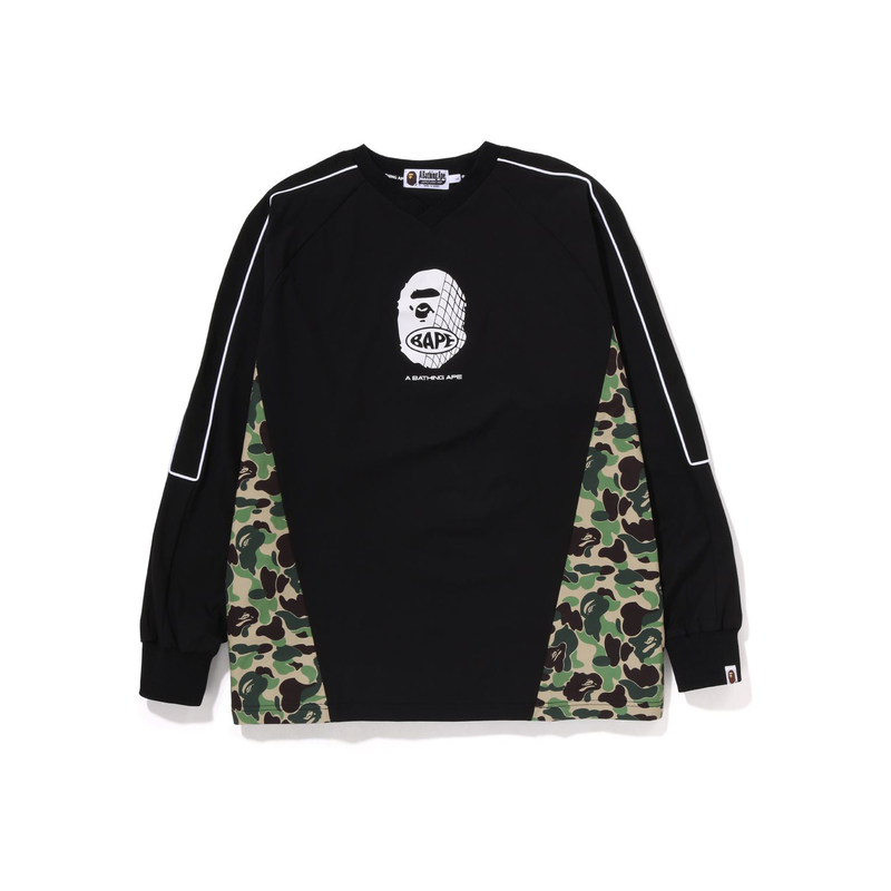 BAPE FW22 Ape Camo Logo Print V-Neck Pullover Sweatshirt 0ZXSWM113017J