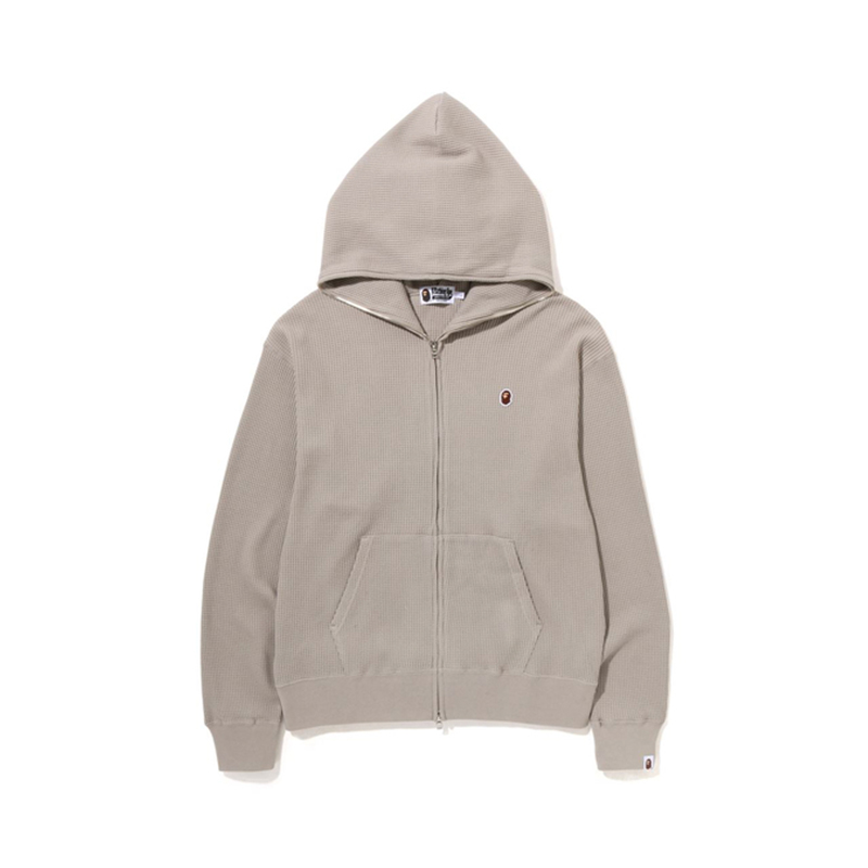 BAPE FW22 Ape Embroidery Badge Waffle Hoodie 0ZXSWM115003J