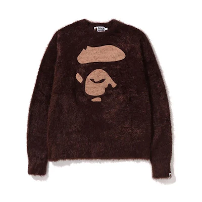 BAPE FW22 Ape Face Knit Crewneck Sweatshirt Mens猿人头 1I80-120-003