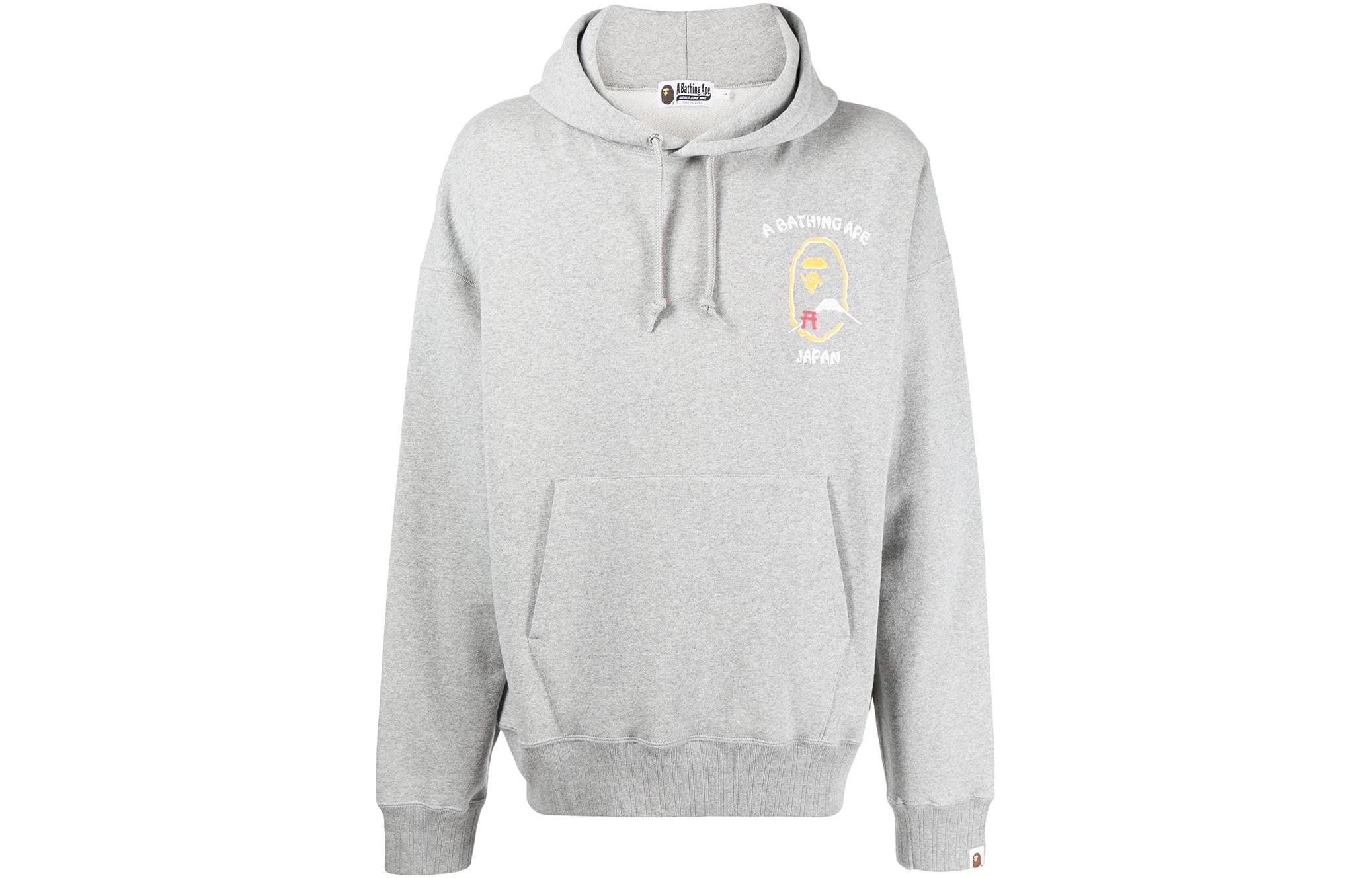 BAPE FW22 Ape Head Logo Print Drawstring Hoodie Mens 001PPH801009M