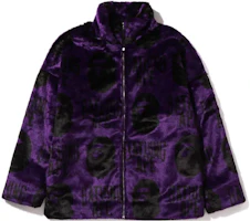 BAPE FW22 Ape Logo Print Fleece Jacket for Men 1I80-141-012 BAPE FW22 Ape Logo Print Fleece Jacket for Men 1I80-141-012