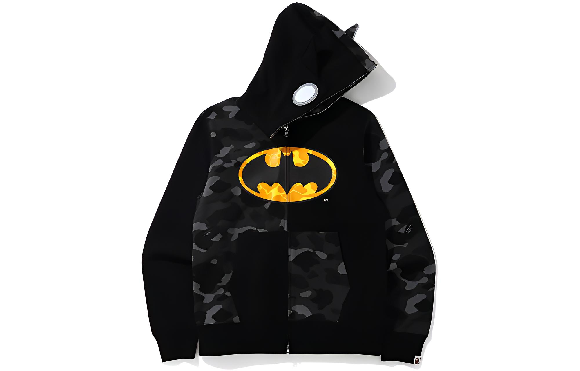 BAPE FW22 Ape Print Batman Camo Panel Zip-Up Hoodie 0ZXSWM115904G