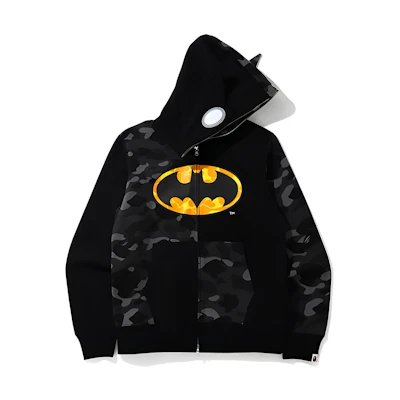 BAPE FW22 Ape Print Batman Camo Panel Zip-Up Hoodie 0ZXSWM115904G
