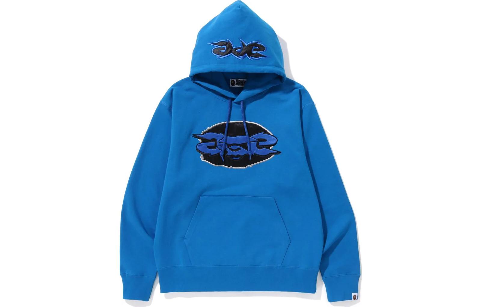 BAPE FW22 Ape Relaxed Fit Pullover Hoodie Embroidered Pattern 1I80-114-007