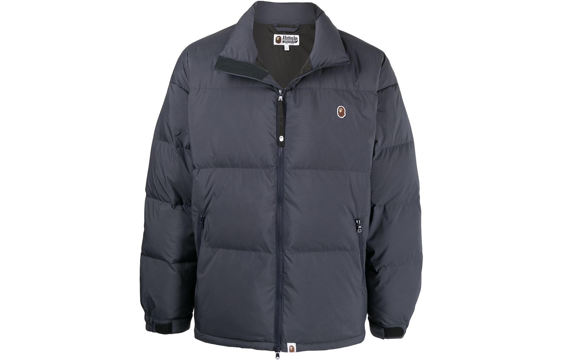BAPE FW22 Black Logo Print Zip-Up Jacket for Men 001HJH801014M