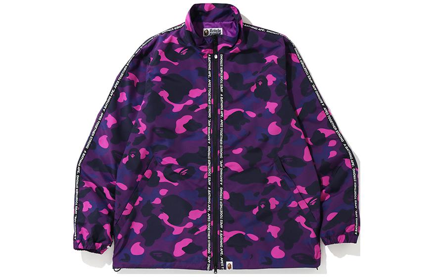 Lookbook BAPE FW22 迷彩字母印花長袖拉鍊外套 男款 0ZXJKM140008D