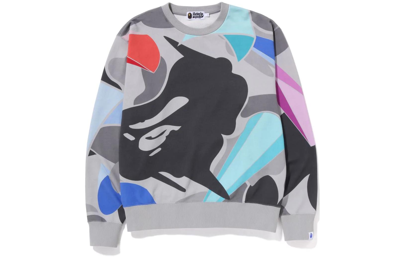 BAPE FW22 Camo Loose Fit Crewneck Sweatshirt Grey () 1I73-113-904