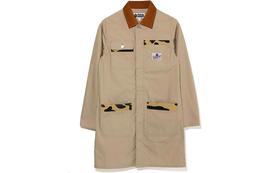 Order BAPE FW22迷彩拼接猿人字母標籤長袖襯衫洋裝 0ZXDSW235503F