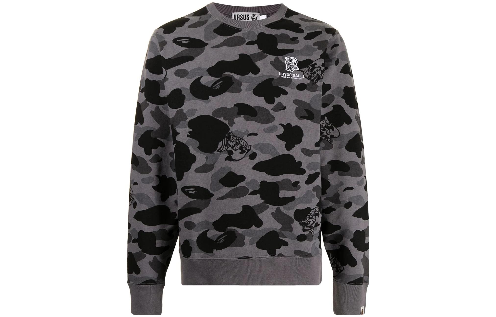 BAPE FW22 Camo Print Crewneck Long Sleeve Sweatshirt Men 001SWH201003X