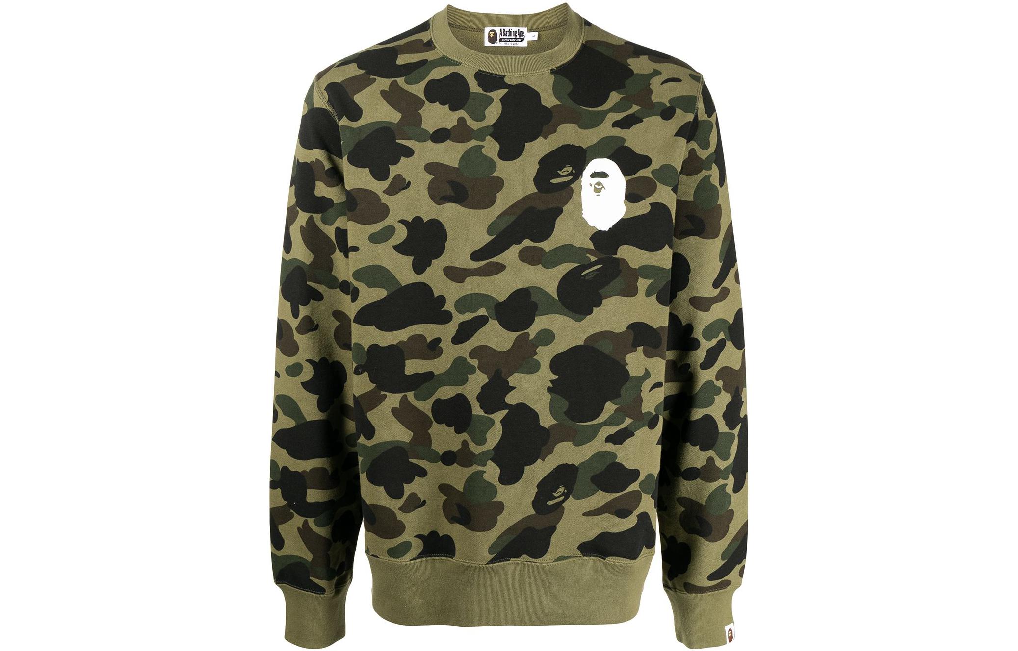 BAPE FW22 Camo Print Pullover Long Sleeve Sweatshirt 001SWH801011