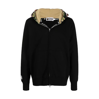 BAPE FW22 Camo Shark Full-Zip Hoodie Jacket Black 001ZPI301016M