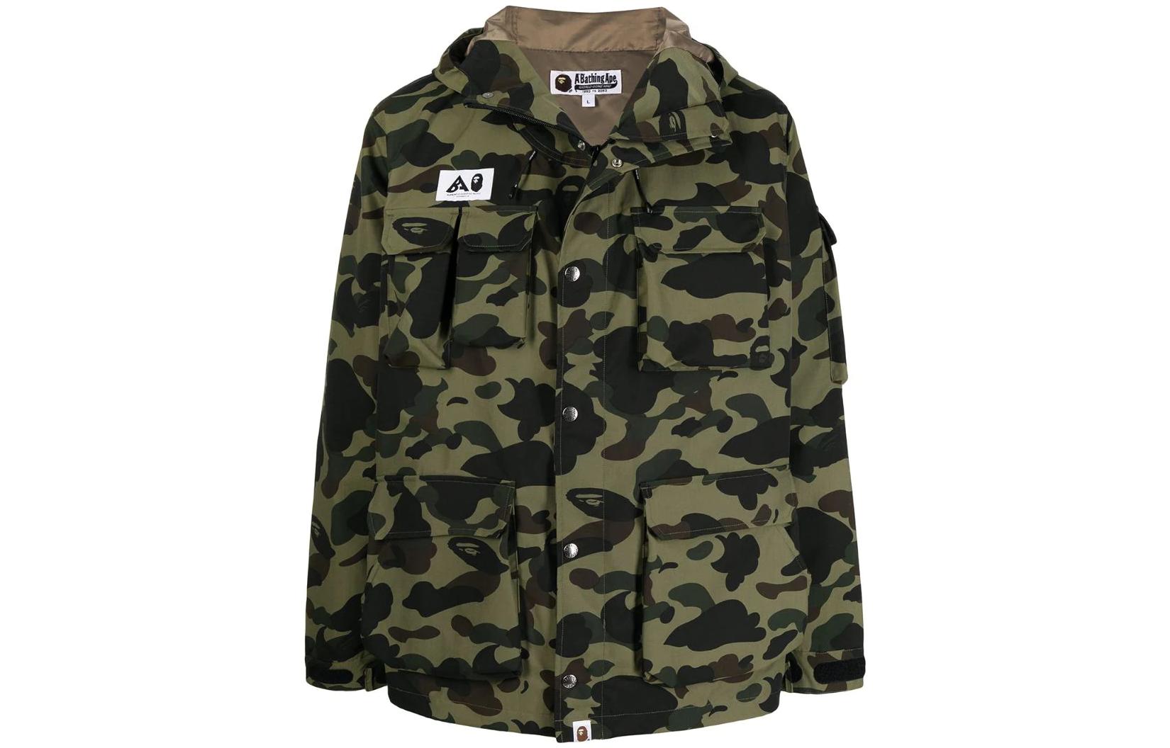BAPE FW22 Camouflage Print Hooded Jacket Camo Green 001HJH801003M