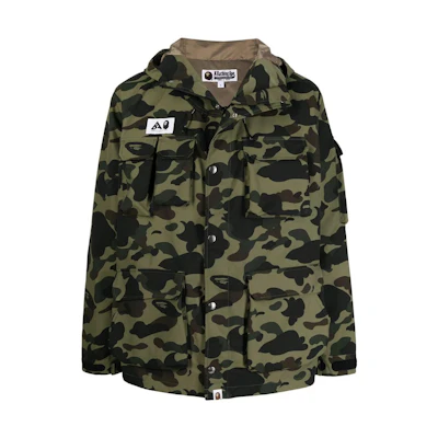 BAPE FW22 Camouflage Print Hooded Jacket Camo Green 001HJH801003M