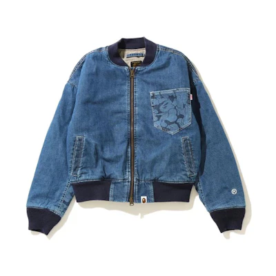 BAPE FW22 Cartoon Print Bomber Jacket Blue 1G30-240-502