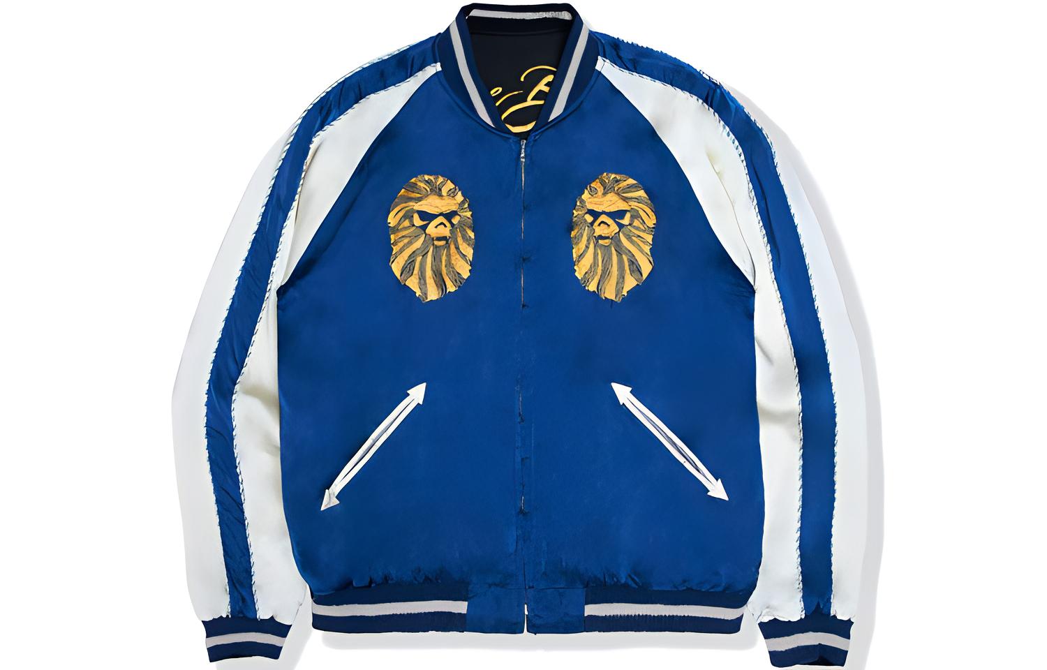 BAPE FW22 Colorblock Baseball Collar Long Sleeve Jacket Mens 1I73-141-903