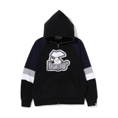 BAPE FW22 Colorblock Patchwork Zip Hoodie Unisex 1I80-115-004