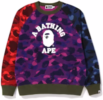 BAPE FW22 Crazy Camo Relaxed Fit College Crewneck Logo Sweatshirt Multicolor 1I80-113-009 BAPE FW22 Crazy Camo Relaxed Fit College Crewneck Logo Sweatshirt Multicolor 1I80-113-009