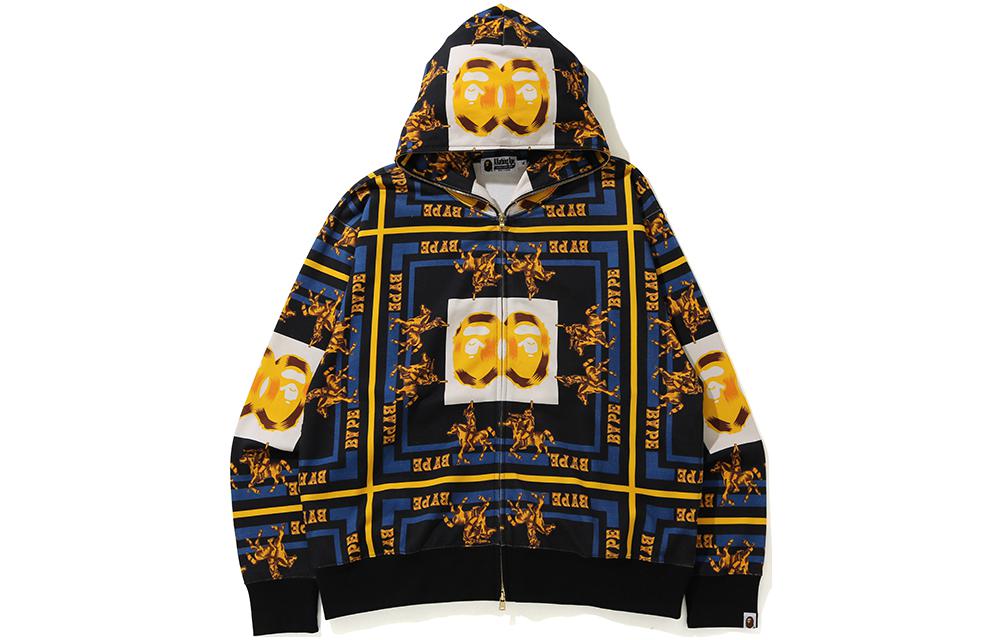 BAPE FW22 Double Ape Riding Print Full Zip Hoodie 0ZXSWM115007G