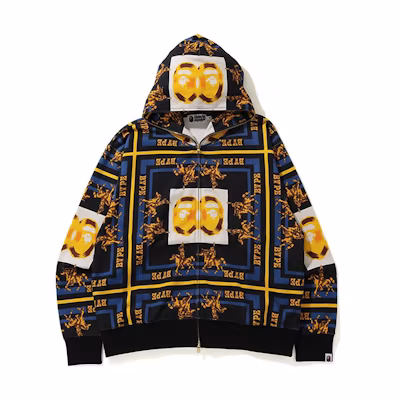 BAPE FW22 Double Ape Riding Print Full Zip Hoodie 0ZXSWM115007G