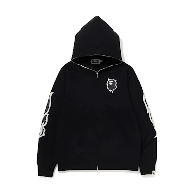 BAPE FW22 Graffiti Full Zip Hoodie Logo Embroidered Hoodie 1I80-115-006